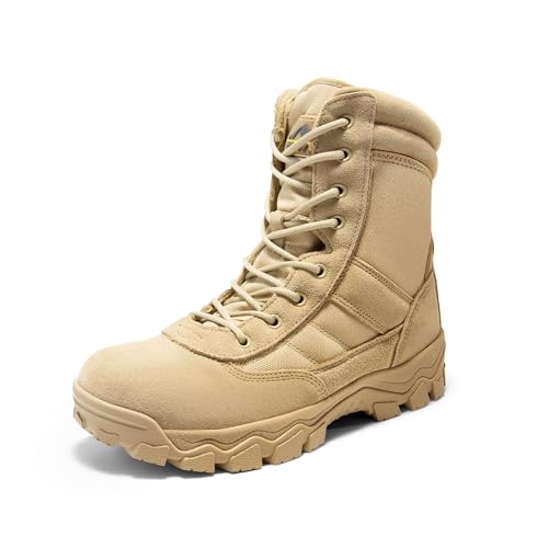 Men's Tactical Work Boots Side Zipper 8 Inches Z8260