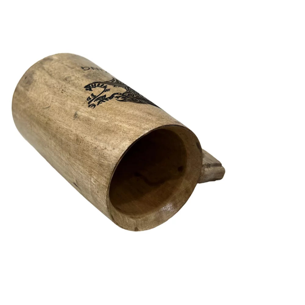 Vintage Engraved Wooden Beer Mug S754