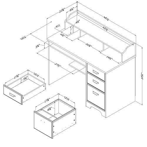 Medium Desk Computer Hutch, Winter Oak Z2087