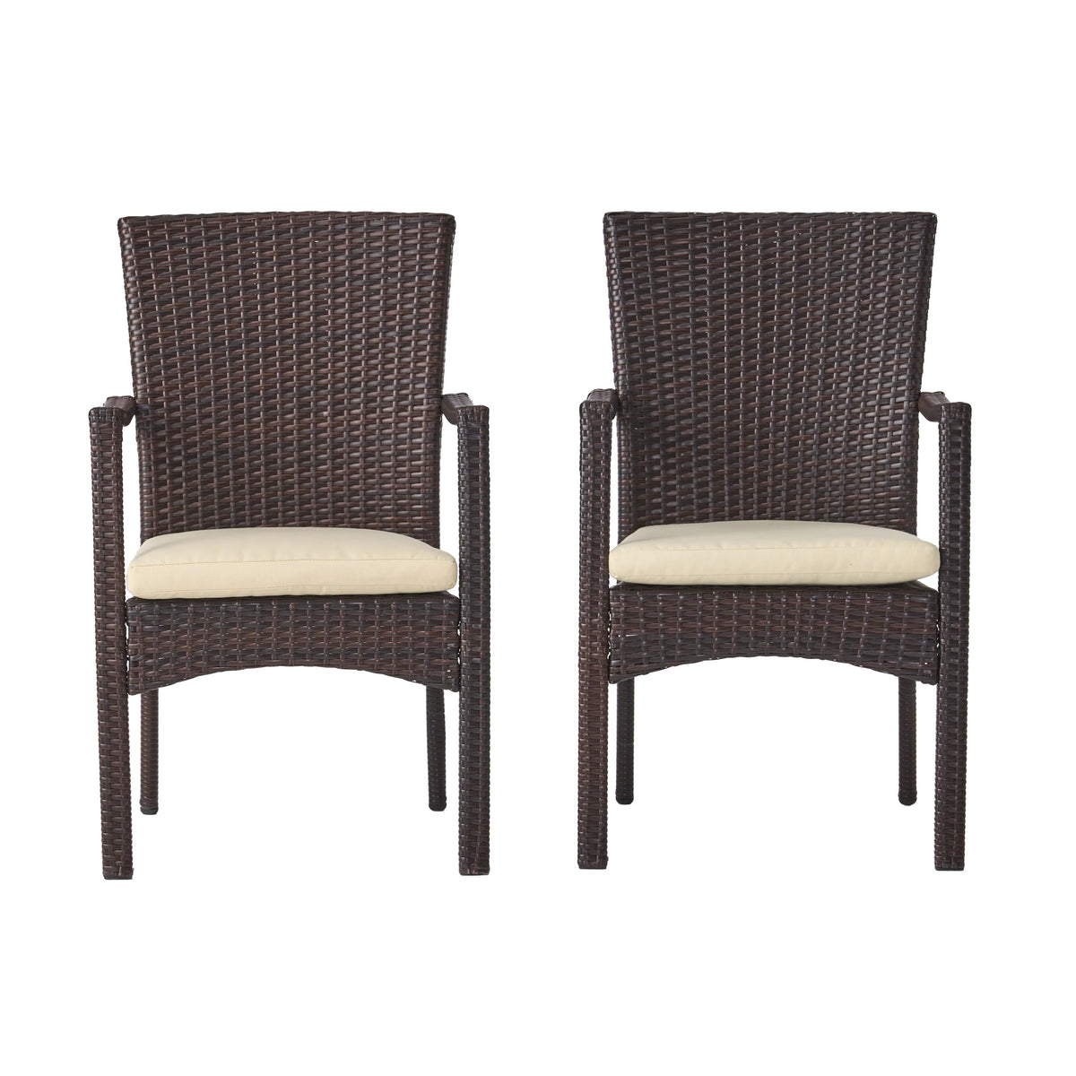 Multibrown Wicker Outdoor Dining Chair Set of 2 N2622