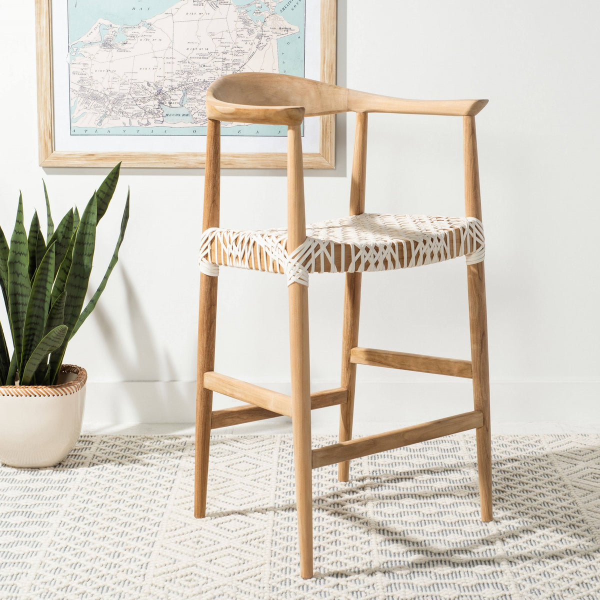 Natural / White Counter Stool E547