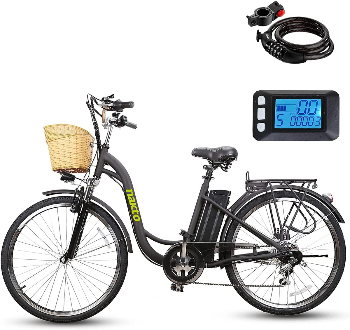 26'' Electric Cargo Bicycle with 10.5Ah Removable Lithium Battery H8914