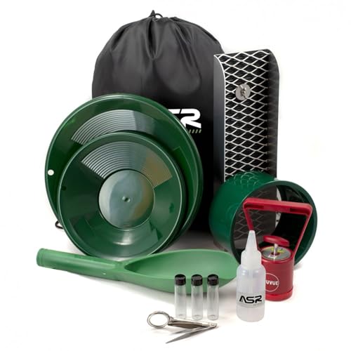 14pc Lightweight Gold Panning Kit with Rubber Sluice Box D905