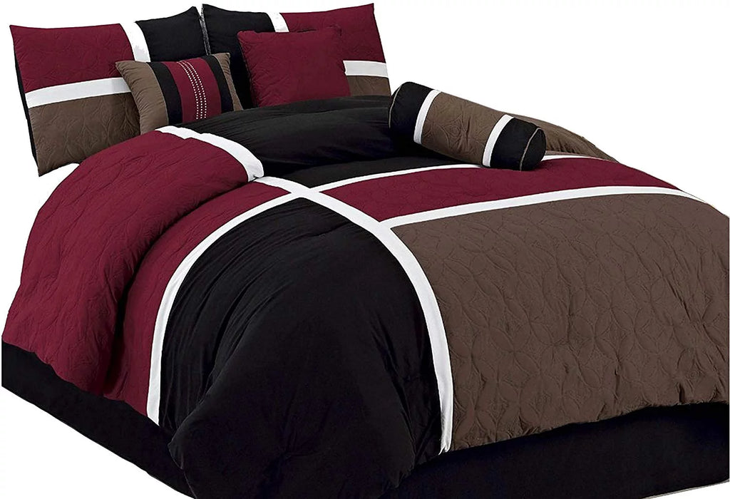 7-Piece Medallion Patchwork Comforter Set Queen E355