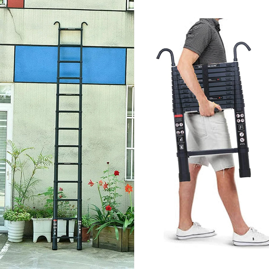 12.5Ft Telescopic Aluminum Folding Ladder Y92150