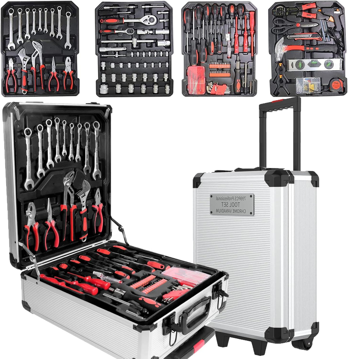 Portable Hand Tool Set with Toolbox D793658