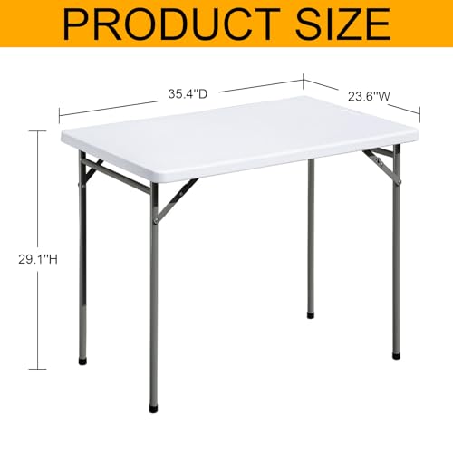 White 3ft Rectangular Plastic Folding Table D60068