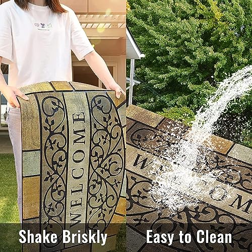 24"x36" Heavy-Duty Outdoor Door Mat with Non-Slip Rubber Backing F8947