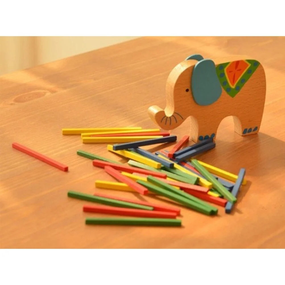 Wooden Stackable Building Blocks Set Educational Toys (Elephant) O367068