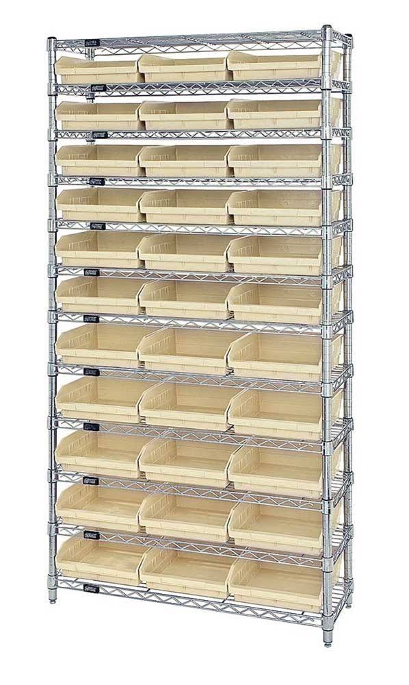 Chrome Shelving Unit with 33 Bins R948848