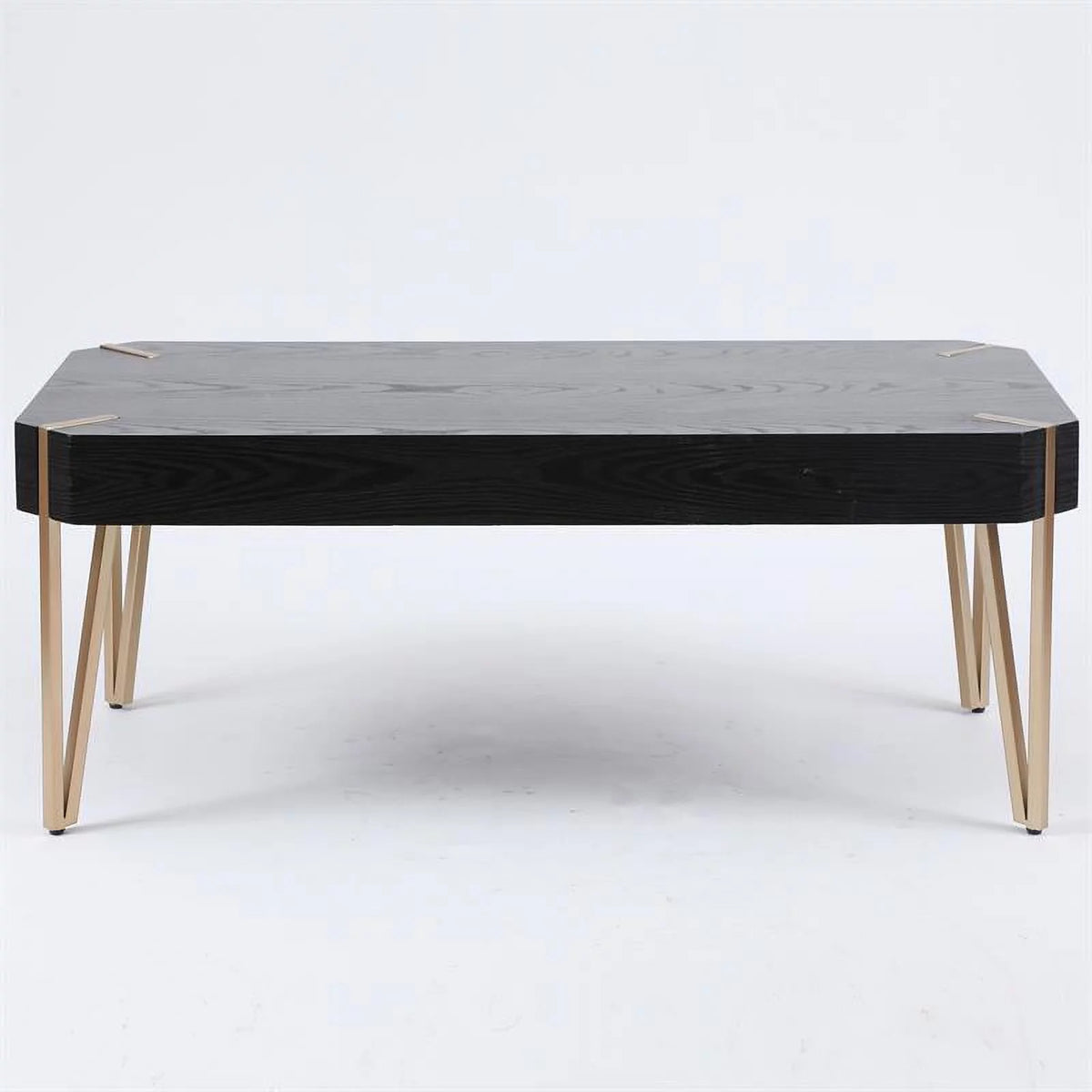 Wood and Metal Coffee Table Black T72798