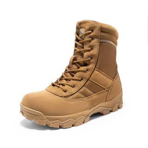 Men's Tactical Work Boots Side Zipper 8 Inches Z8260