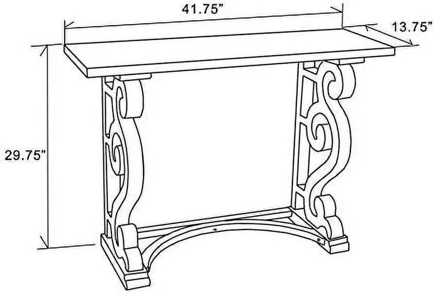 35'' 2-Drawer Wood Entryway Table Washed White Y48113