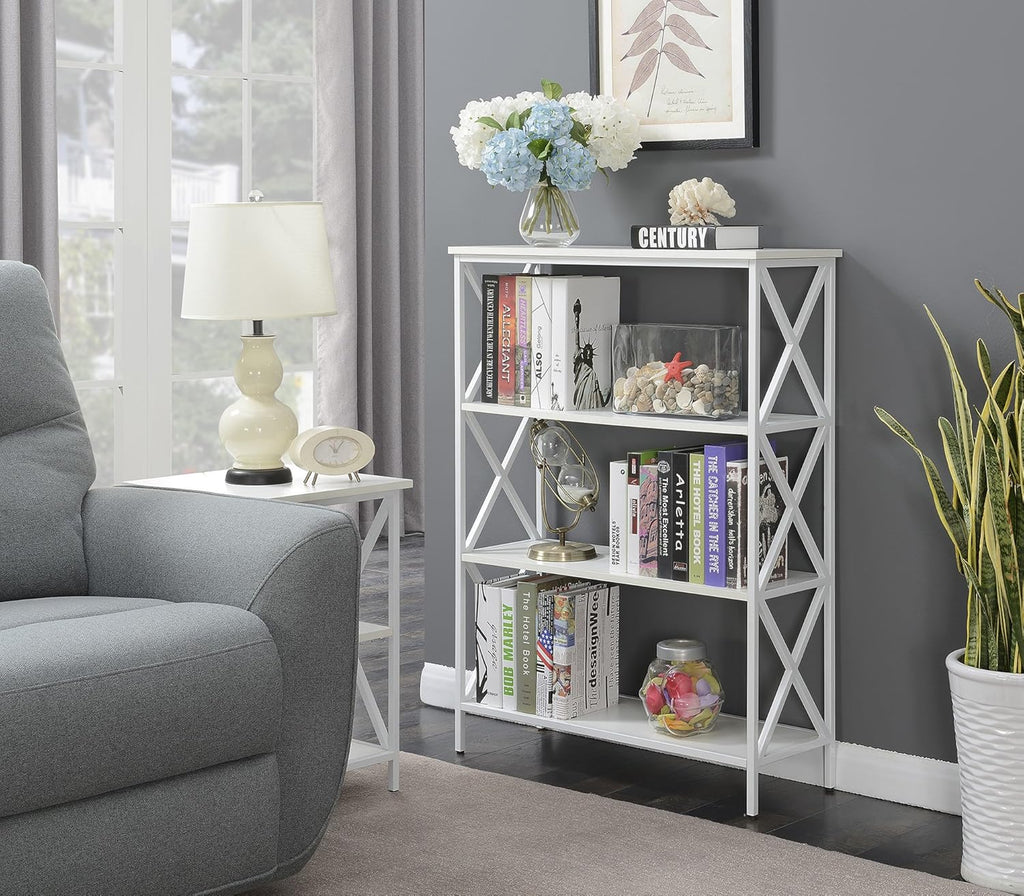 4-Tier Bookcase, Barnwood/Black B68212