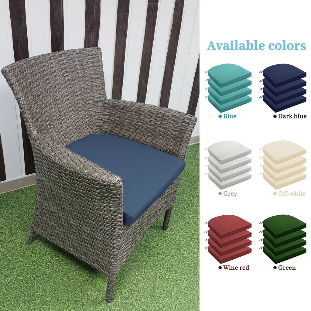 Waterproof Outdoor Seat Cushions Set of 4 Navy Blue X499