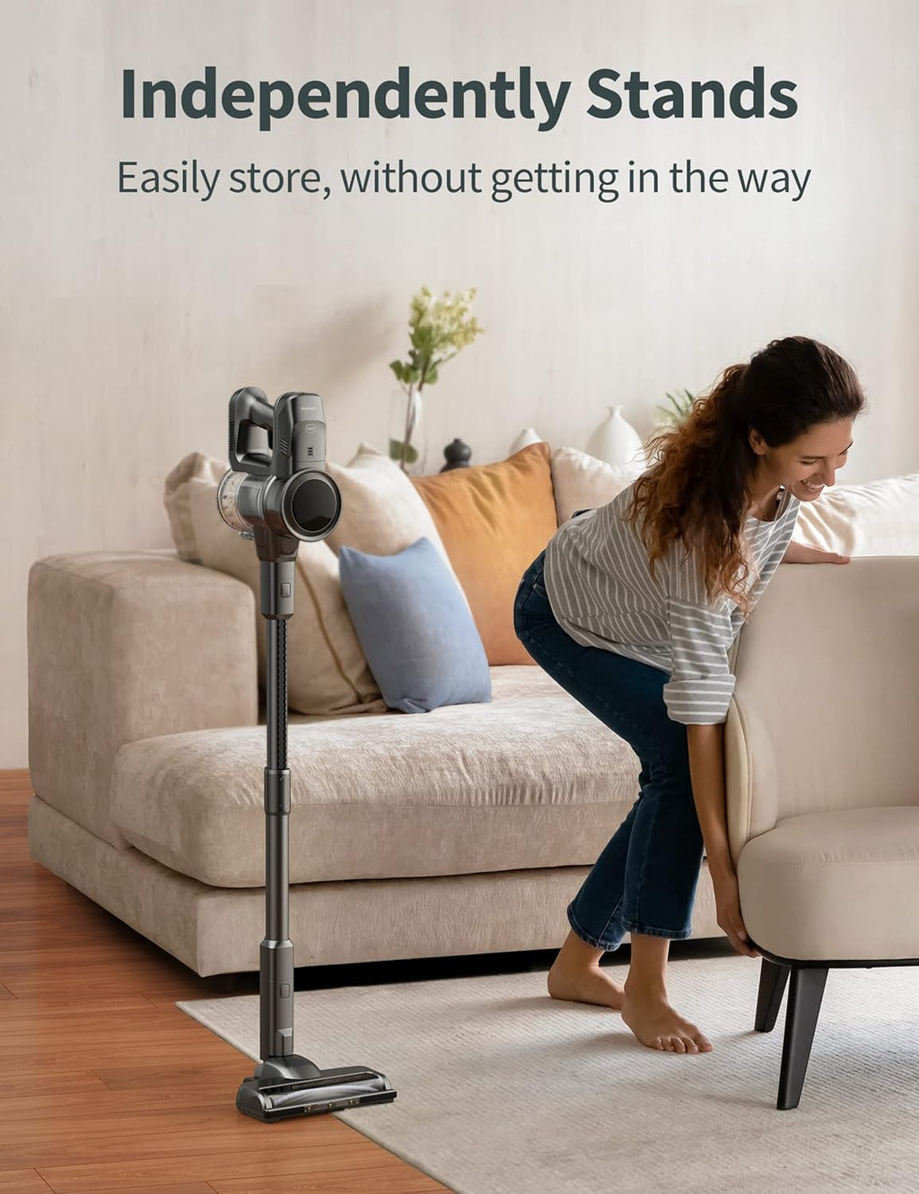 Cordless Stick Vacuum Cleaner 4 in 1, Grey L761