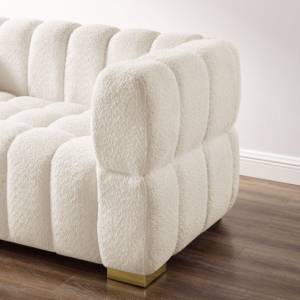 White Button-Tufted Armchair B835
