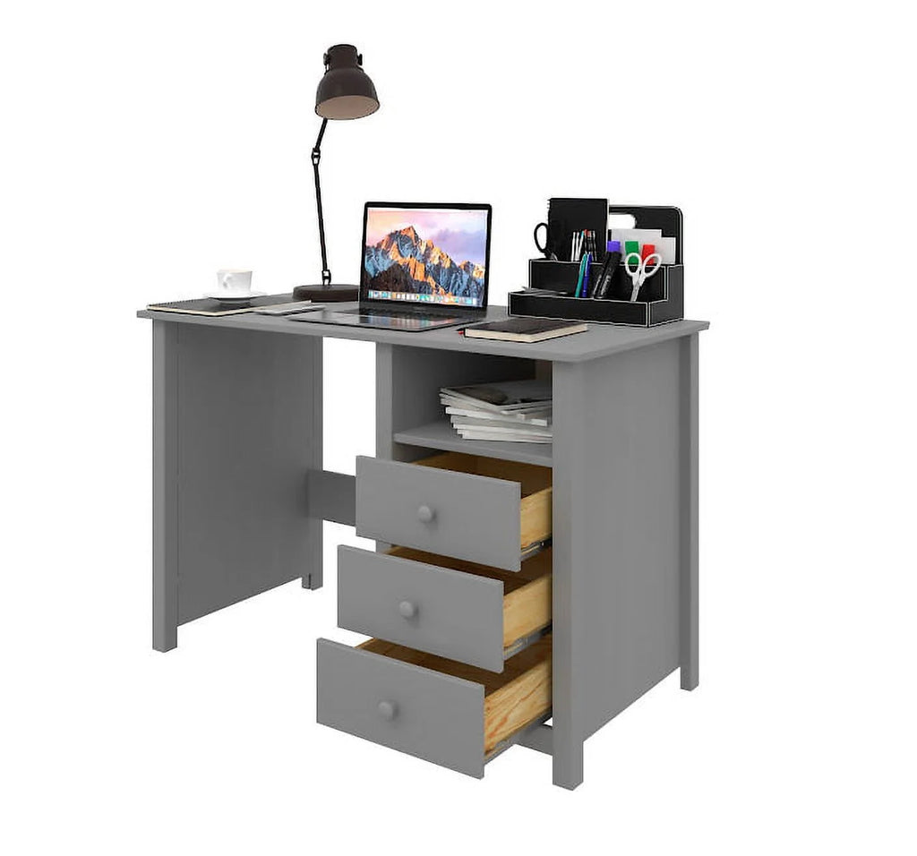 Pine Wood Writing Desk with Drawers and Storage I90759