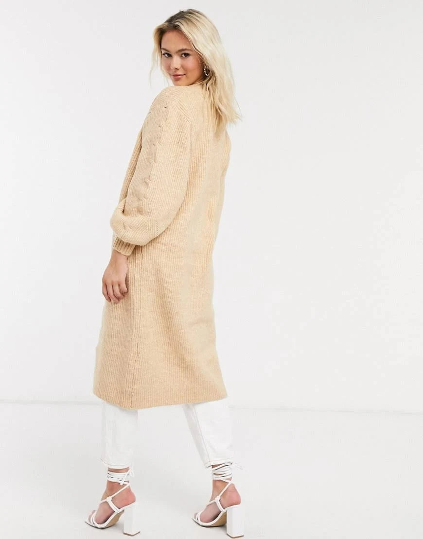 Neutral Maxi Cardigan Z39048