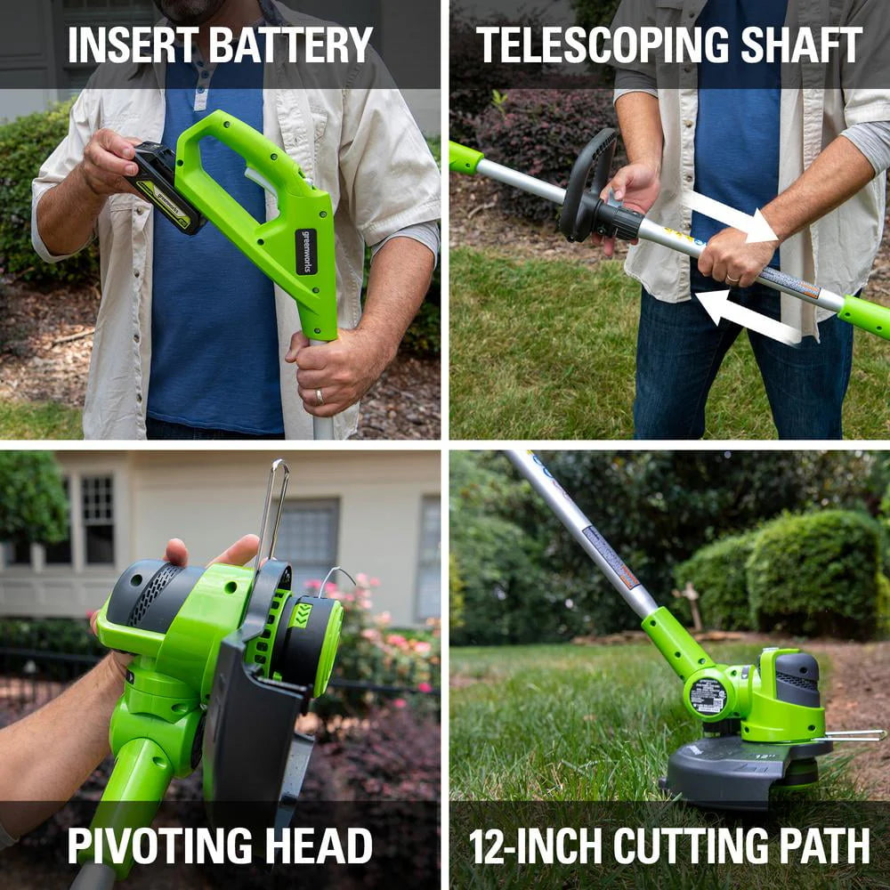 24V Cordless String Trimmer/Edger with 2.0 Ah Battery & Charger L740