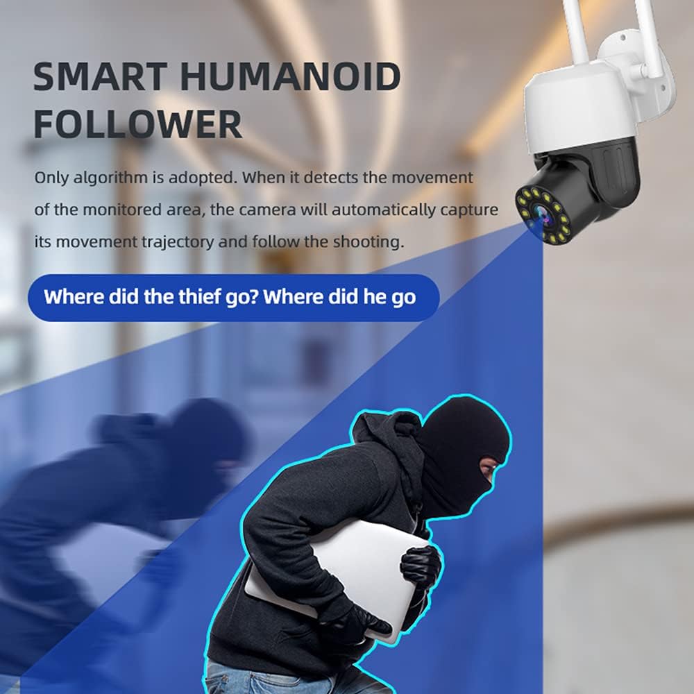 Wireless Outdoor Camera with 10x Zoom, Two Way Audio, Motion Detection, 1080P Full Color Night Vision U7424