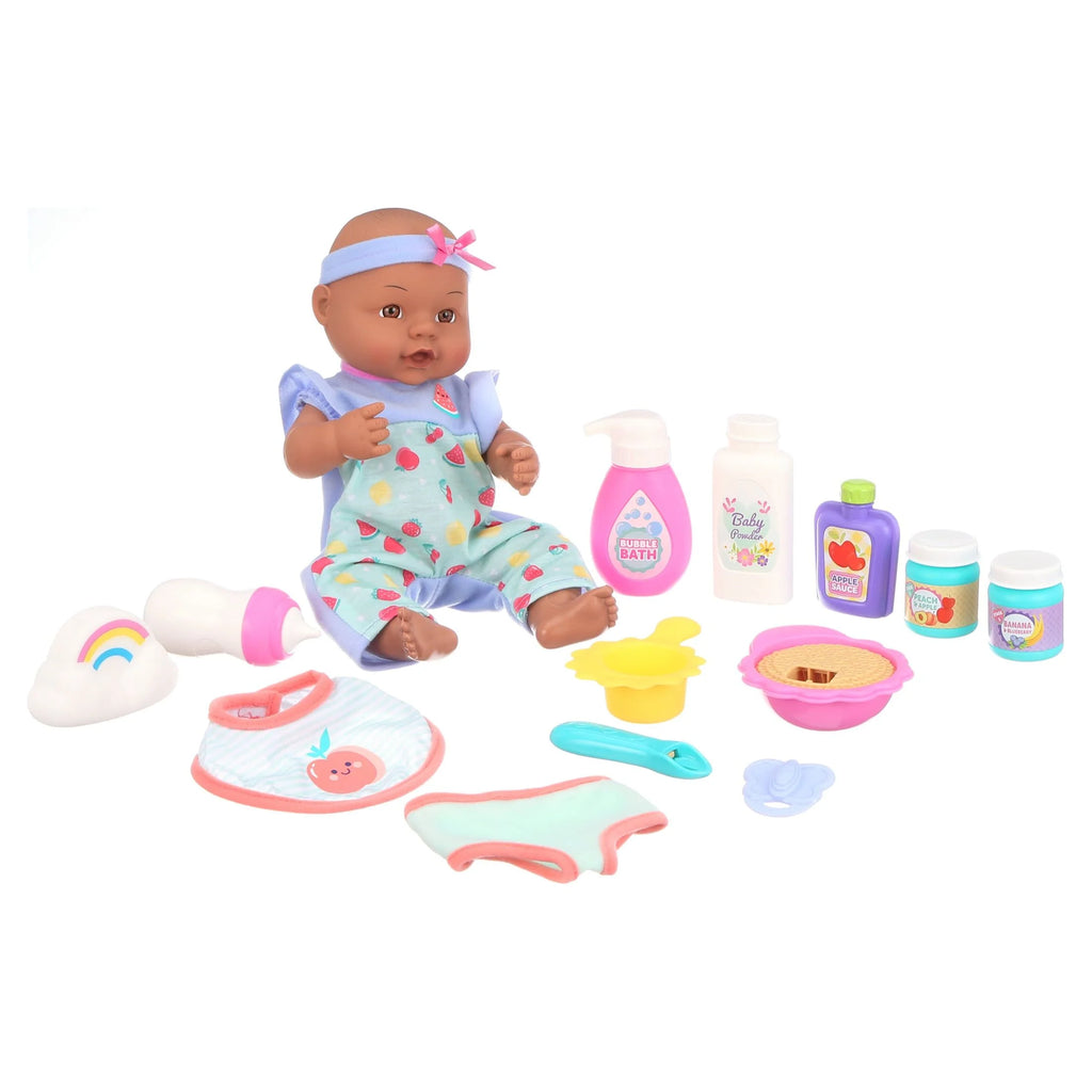 12.5 inch 16 Pieces Play Set, Dark Skin Tone, Brown Eyes Z41908