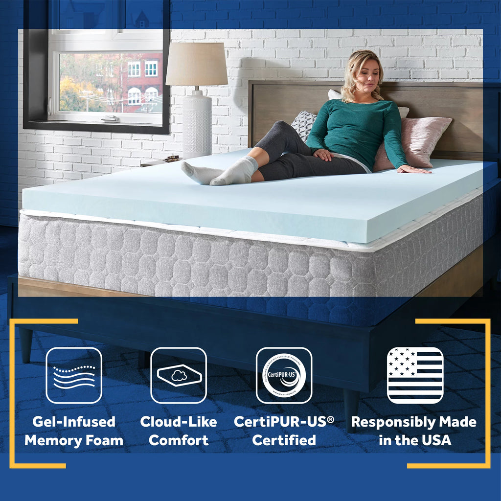 3" Gel-Infused Cooling Memory Foam Mattress Topper J32141