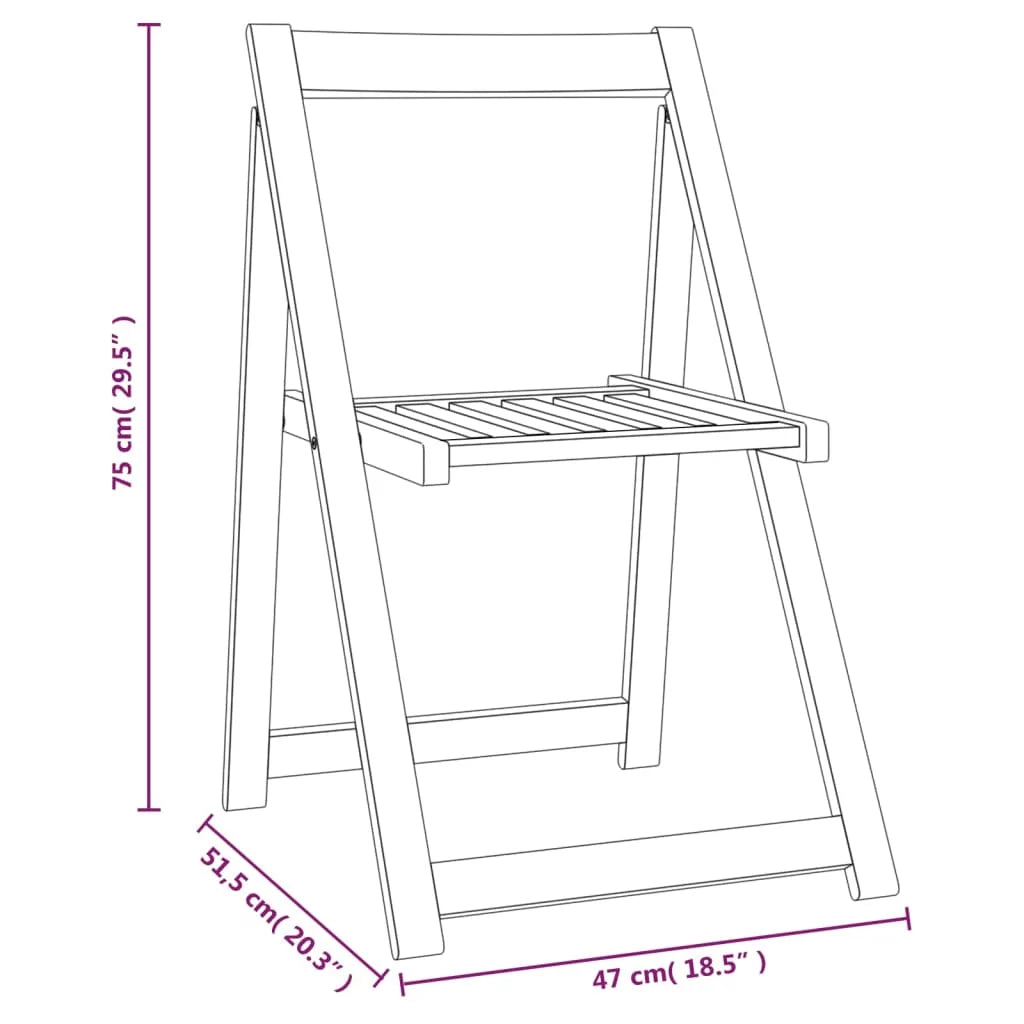 Folding Garden Chairs 6 pcs Solid Wood Acacia U832