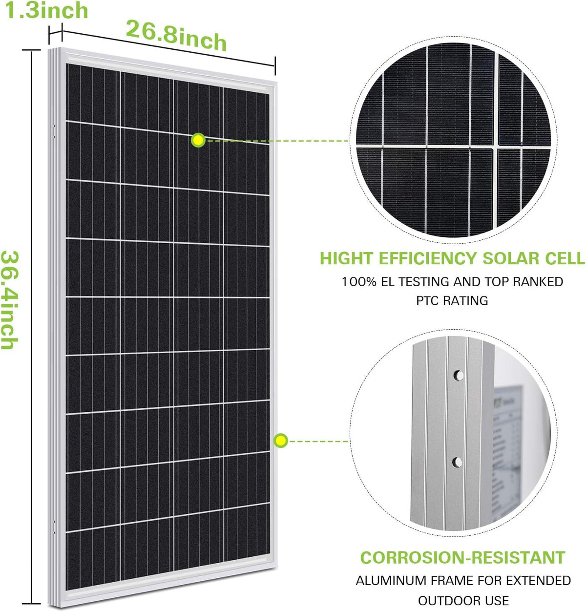 100 Watt 12 Volt Monocrystalline Solar Panel Starter Kit D794