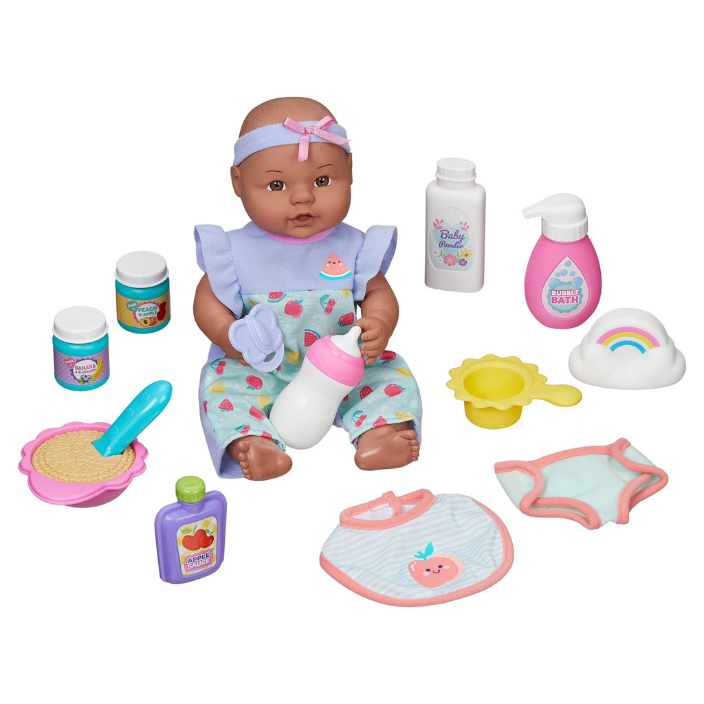 12.5 inch 16 Pieces Play Set, Dark Skin Tone, Brown Eyes Z41908