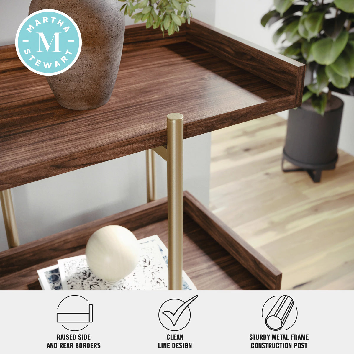 3 Shelf Storage Bookcase with Metal Frame C111