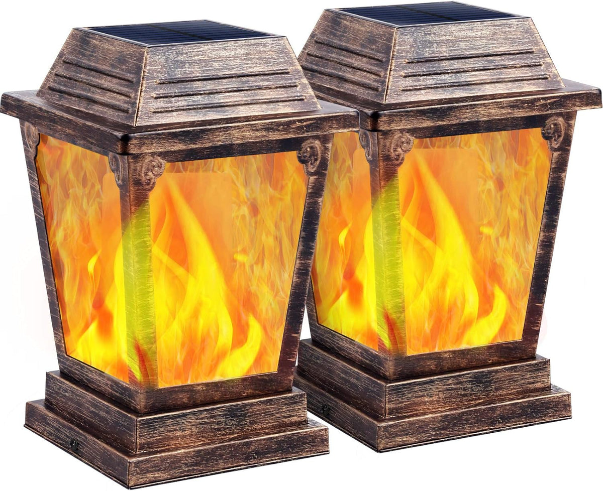 2 Pack 99 LED Metal Solar Post Lights for 4x4 6x6 Posts L76964
