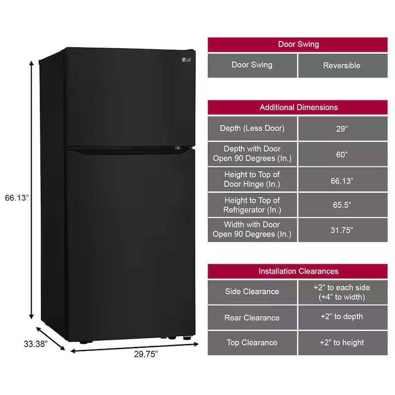 20 cu. ft. Top Freezer Refrigerator with Reversible Door I407649