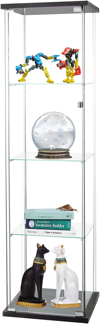 4-Shelf Glass Display Cabinet with Door U713