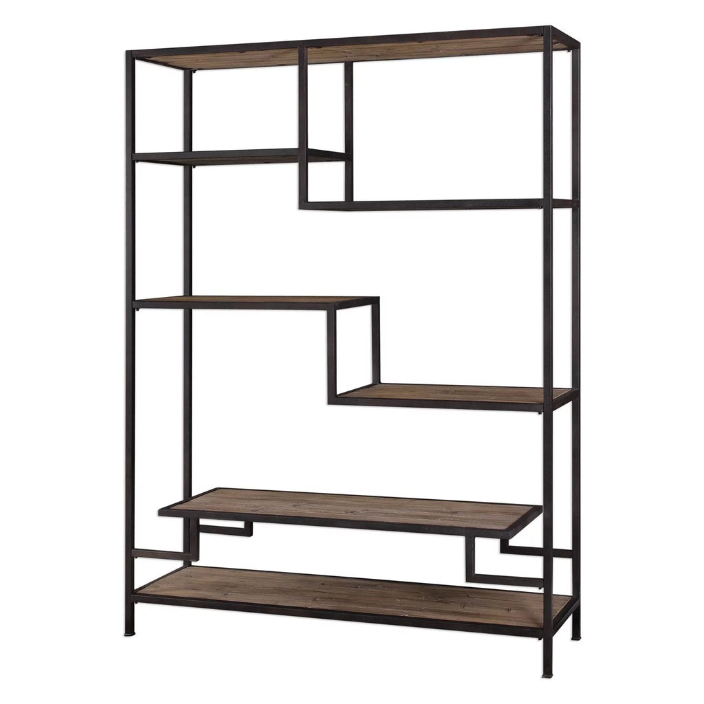58" Reclaimed Pine Etagere Shelving T70409