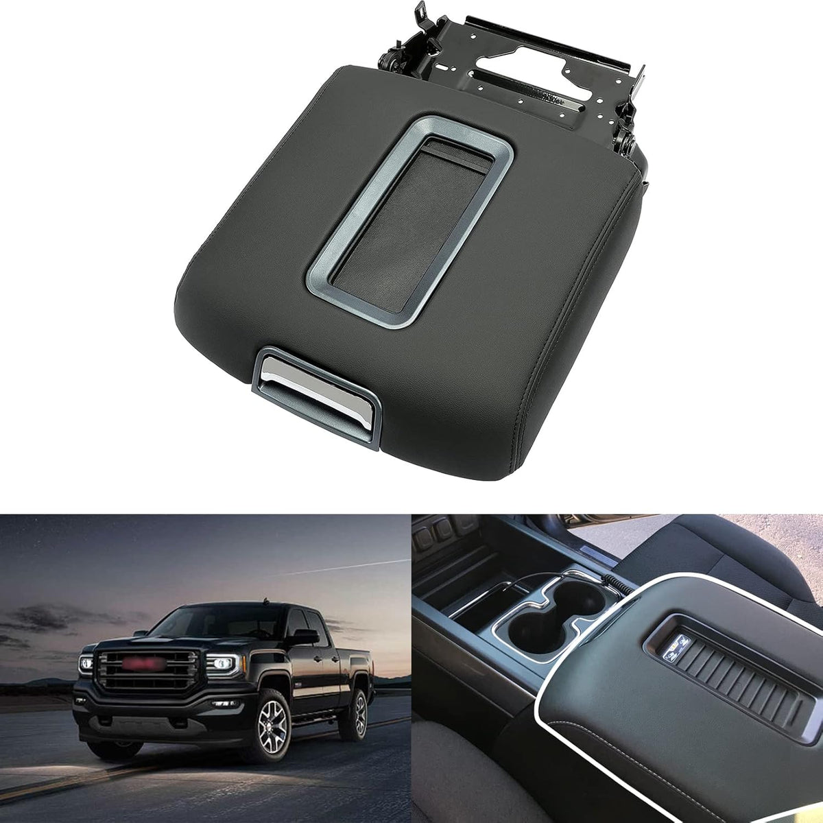 Black Center Console Armrest Lid with Steel Bracket N36599