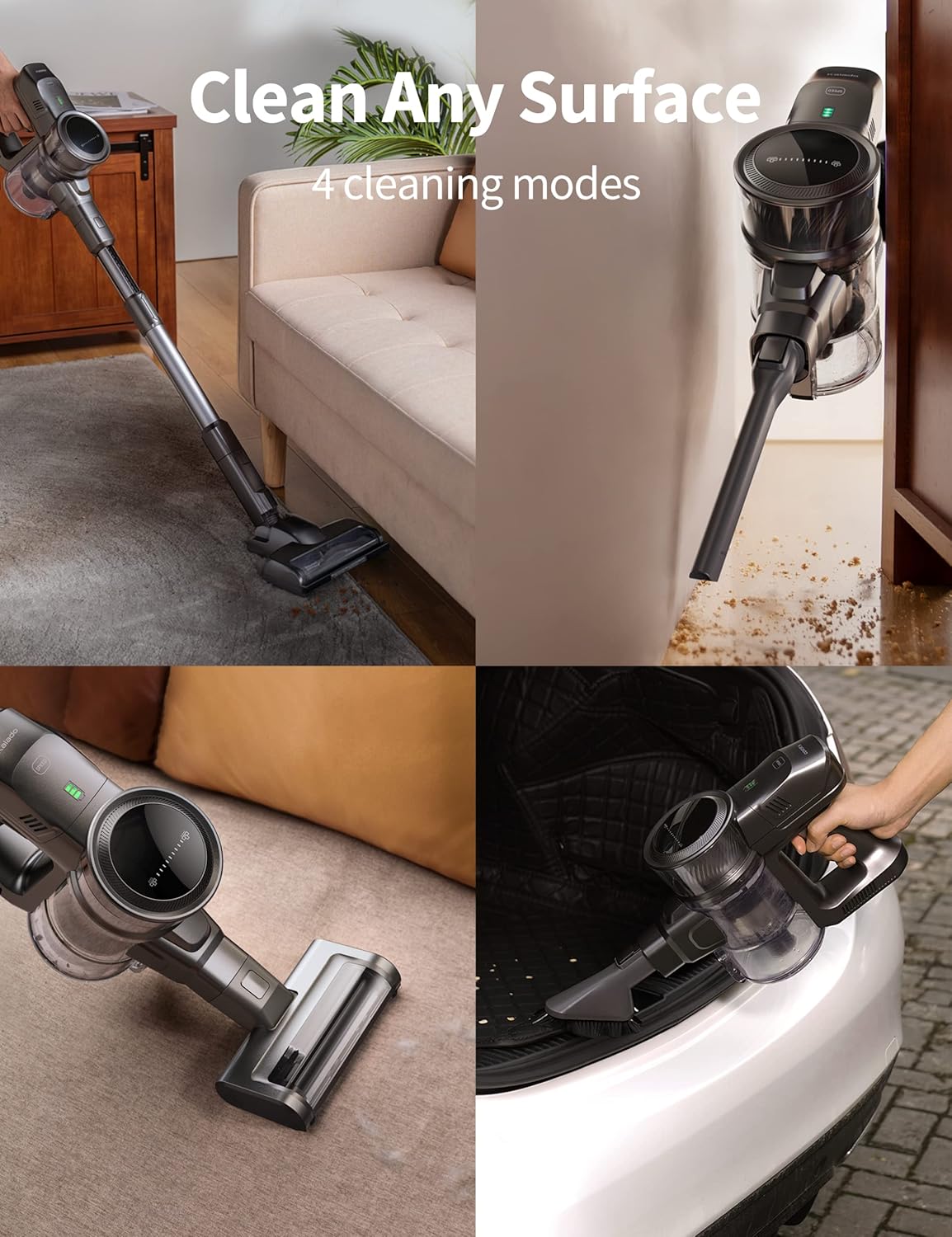 Cordless Stick Vacuum Cleaner 4 in 1, Grey L761