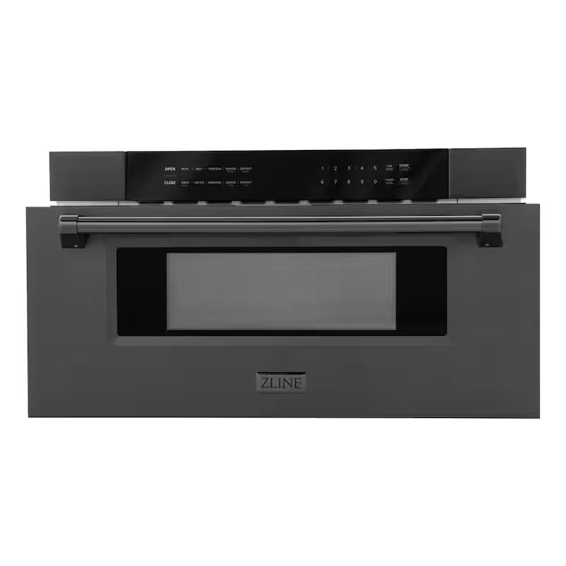 1000-Watt Built-In Microwave Drawer in Black Stainless Steel M6454
