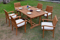 7 Pc Teak Dining Set with 94" Rectangle Table and 6 Stacking Arm Chairs Q152