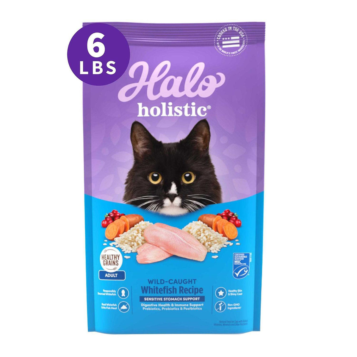 Seafood Sensitive Stomach Dry Cat Food E49235