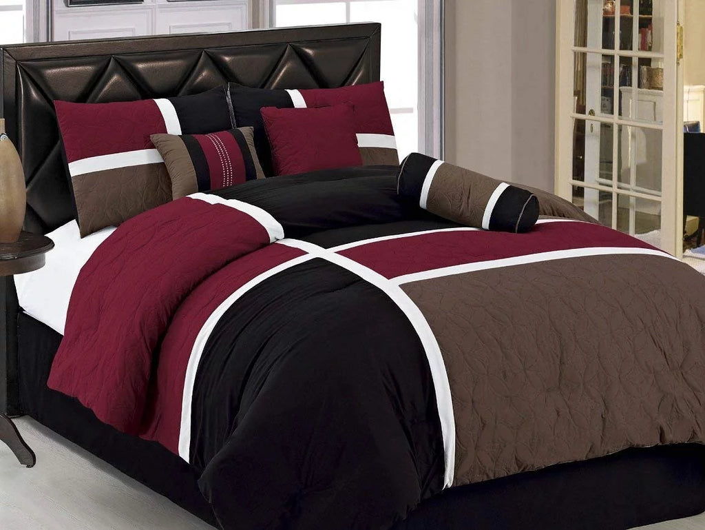 7-Piece Medallion Patchwork Comforter Set Queen E355