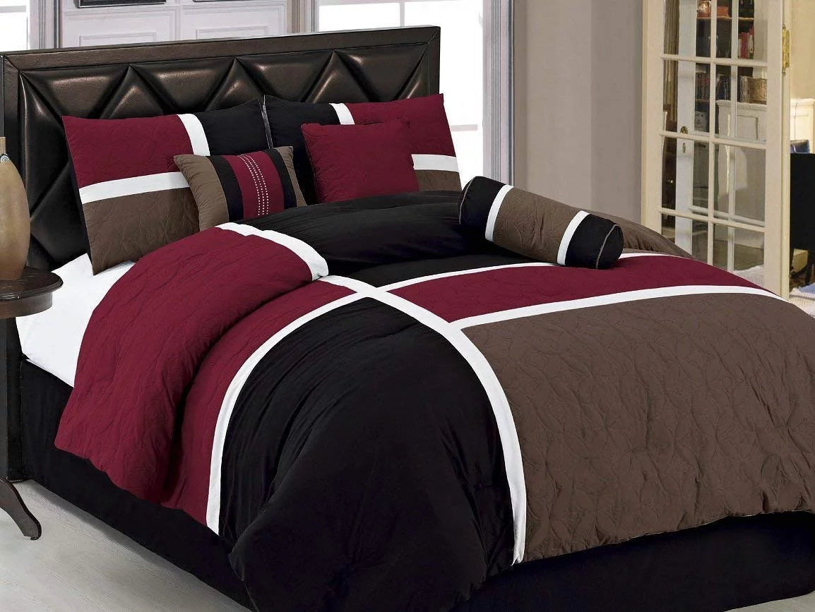 7-Piece Medallion Patchwork Comforter Set Queen E355