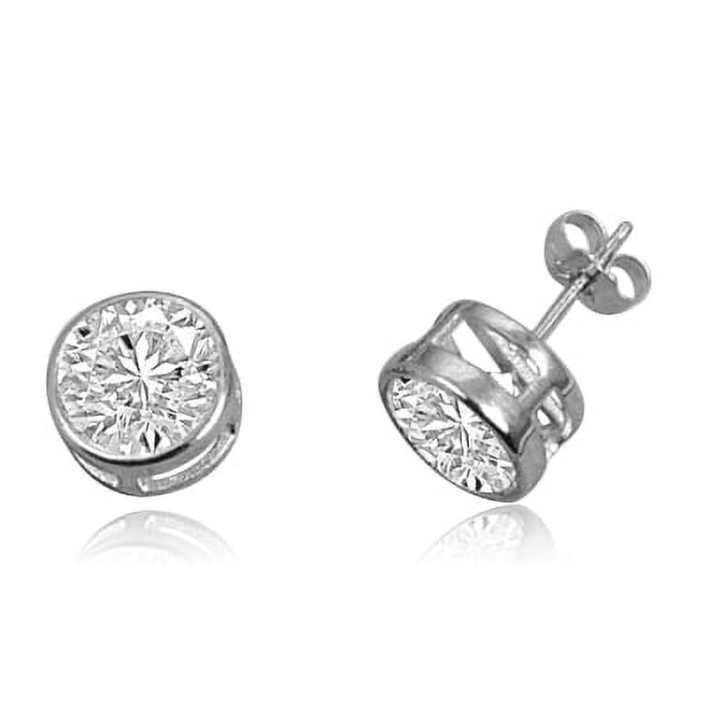 2 Cts.T.W. Bezel Set Round Brilliant Stud Earrings U572