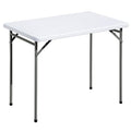 White 3ft Rectangular Plastic Folding Table D60068