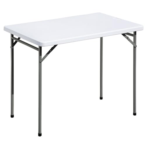 White 3ft Rectangular Plastic Folding Table D60068