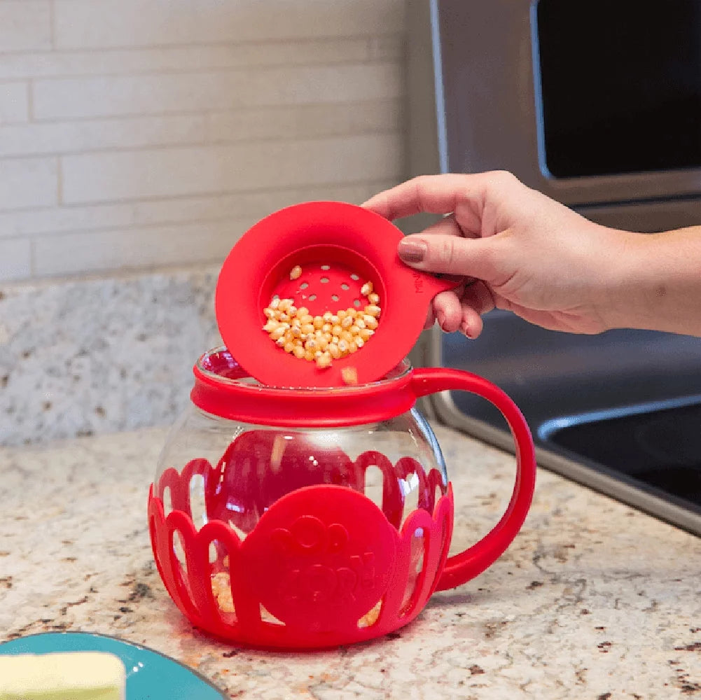3QT Microwave Popcorn Popper with Glass Lid U515549