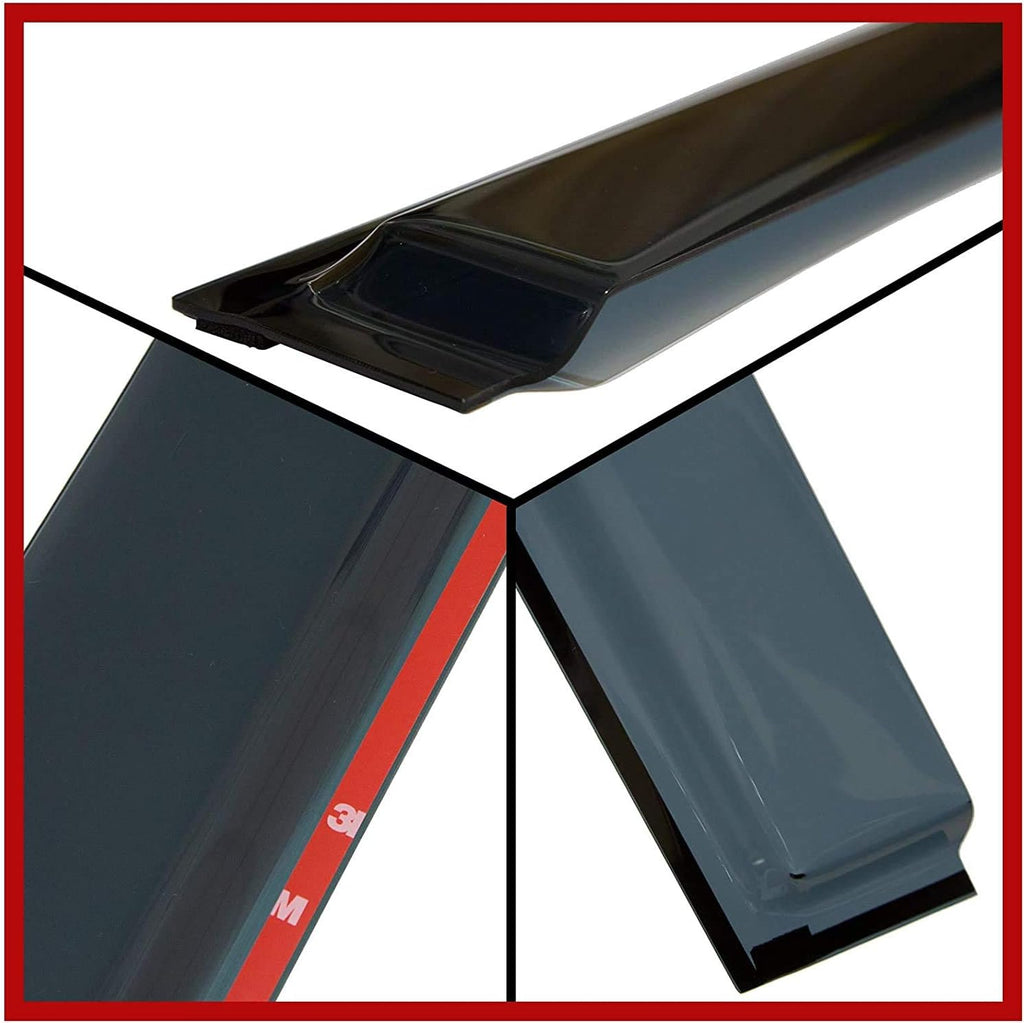 Tinted Side Window Vent Visor Rain Guards Compatible with Nissan Rogue 2021 2022, Pack of 2 S33103