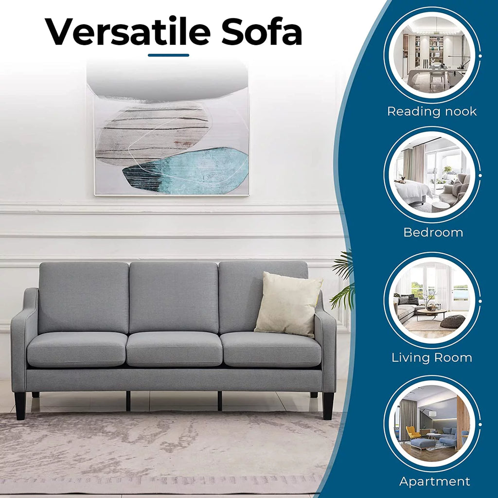 71" Mid-Century Modern 3 Seater Sofa V589