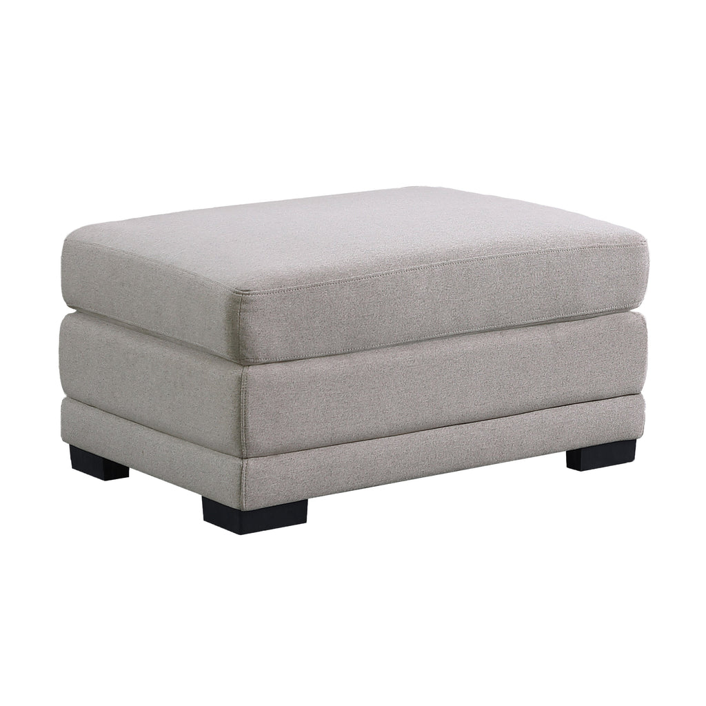 Light Gray Linen Reversible Sectional Sofa with 2 Ottomans O706