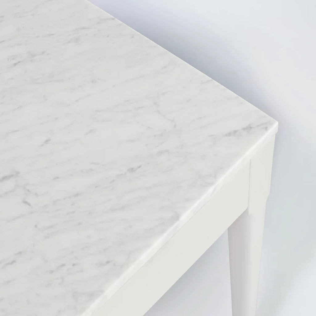White Marble Top Console Table with Drawers M874